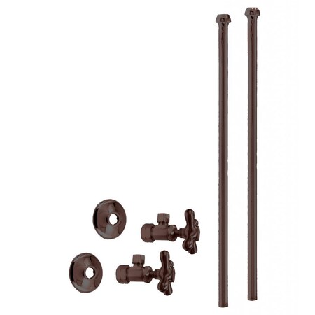 Westbrass Faucet Kit, 5/8" OD x 3/8" OD x 20" Bullnose in Oil Rubbed Bronze D105KBNX-12